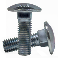 M8-1.25 x 40 mm Carriage Bolts, Metric Class 4.6, Zinc Cr+3, Partial Thread, Coarse (UNC), DIN 603, Qty 40