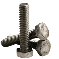 5/16"-18 x 2 1/2" Hex Tap Bolts, Grade A, Full Thread, Plain Finish, Coarse (UNC), Low Carbon Steel, A307, Qty 100
