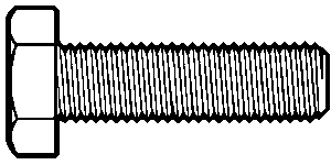 1/4"-20 x 3/4" Hex Tap Bolts, Grade A, A307, Zinc Cr+3, Full Thread, Coarse (UNC), Low Carbon Steel, Qty 100