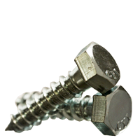 1/4"-10 x 2 1/4" Hex Lag Screws, Zinc Cr+3, Low Carbon Steel, Qty 50