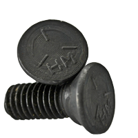 3/8"-16 x 3" Plow Bolts, #3 Head, Grade 5, Plain Finish, Full Thread, Qty 50