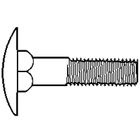 5/16"-18 x 1 1/2" Step Bolts, Grade A, A307, Zinc Cr+3, Full Thread, Qty 50