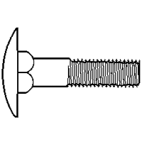 3/8"-16 x 3" Step Bolts, Grade A, A307, Zinc Cr+3, Full Thread, Qty 50