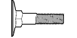 1/4"-20 x 2 1/2" Elevator Bolts, #1 Norway Flat Countersunk Head, Zinc Cr+3, Grade 2, Full Thread, Qty 100