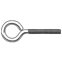 1/4"-20 x 1 1/2" Eye Bolt, Zinc Cr+3, Qty 50