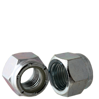 1 1/2"-6 Nylon Insert Lock Nuts, NTU (Thin-Heavy), Grade N2 (A), Zinc Cr+3, UNC Coarse, Low Carbon Steel, Qty 10