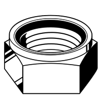 M6-1.00 Nylon Insert Lock Nuts, A2-70 Stainless Steel, Coarse (UNC), DIN 985, Qty 100