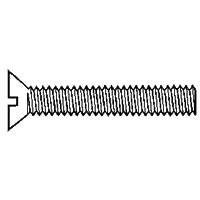#6-32 x 1 1/4" Machine Screws, Slotted Flat Head, Brass, Full Thread, Qty 100