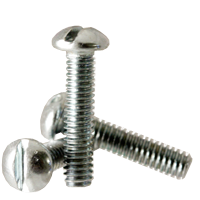 #10-32 x 5/8" Machine Screws, Slotted Round Head, Zinc Cr+3, Full Thread, Qty 100