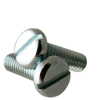 #4-40 x 3/8" Machine Screws, Slotted Pan Head, Zinc Cr+3, Full Thread, Qty 100