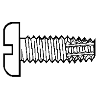 #6-32 x 3/8" Thread-Cutting Screws, Slotted Pan Head, Type F, Full Thread, Zinc Cr+3, Qty 100