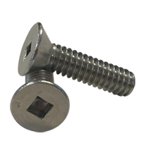 #8-32 x 2" Machine Screws, Square Drive Flat Head, 18-8 Stainless Steel A2, Full Thread, Qty 500