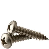 #8 x 5/8" Self-Tapping Screws, Phillips Pan Head, Type A, 18-8 Stainless Steel, Full Thread, Qty 1000