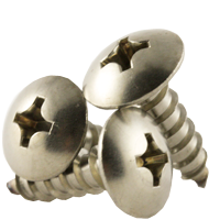 #12 x 1/2" Self-Tapping Screws, Phillips Truss Head, Type A, 18-8 Stainless Steel, Full Thread, Qty 500