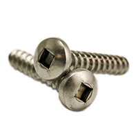 #12 x 1 1/2" Self-Tapping Screws, Square Drive Pan Head, Type A, 18-8 Stainless Steel A2, Full Thread, Qty 500