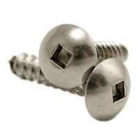 #10 x 2" Self-Tapping Screws, Square Drive Truss Head, Type A, 18-8 Stainless Steel A2, Full Thread, Qty 500