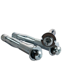 1/4" L x 2 1/2" Hollow Wall Anchor, Phillips/Slotted Combo Pan Head, Zinc Cr+3, Qty 50