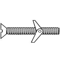 3/8"-16 x 5" Toggle Bolts w/ Wing Nuts, Slotted Round Head, Zinc Cr+3, Qty 25