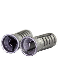 #10-14 x 1" Wood Screw Anchor, Lead Alloy, Plain Finish, Qty 100