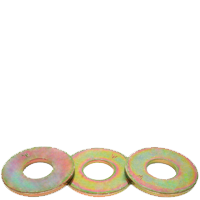 5/8" USS Flat Washers, Zinc-Yellow Cr+6, Medium Carbon Steel, Thru-Hardened (Import), Qty 50