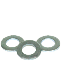 M8 Flat Washers, Narrow, Zinc-Blue Cr+3, Thru-Hardened, Made in USA, Qty 200