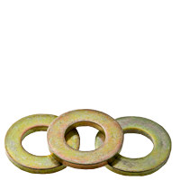 5/8" SAE Flat Washers, Extra Heavy, Zinc-Yellow Cr+6, Medium Carbon Steel, Made in USA, Qty 50