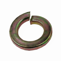 9/16" Regular Split Lock Washers, Zinc-Yellow, Alloy Steel, Qty 100