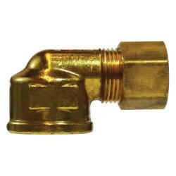 AMC 00070-0404 90 deg Elbow, 1/4 in Compression x 1/4 in FNPTF, Brass