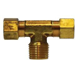 AMC 00072-0302 Branch Tee, 3/16 in Compression x 3/16 in Compression x 1/8 in MPT, Brass