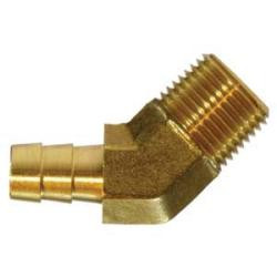 AMC 07045-0804 45 deg Elbow, 1/2 in Hose x 1/4 in Male BSPT, Brass