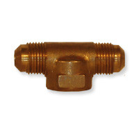 Midland Metal 10472 Tee, 1/4 in Male Flared x 1/4 in Male Flared x 1/4 in Female Flared, Brass