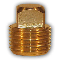 Mid-America Fittings 109-12 Barstock Square Head Plug, 3/4 in MPT, 1.09 in, Brass