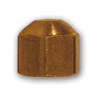 Mid-America Fittings 2139X4 Cap, 1/4 in SAE 45 deg Female Flared, Brass