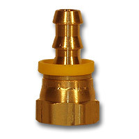 Midland Metal 29PO5-44 Push-On SAE/JIC Dual 45 Deg/37 Deg Female Swivel, MAF/USA HOSE BARB, 1/4 Hid x 1/4 Fe Sae/Jic Flare, MAF/USA Brass Fittings