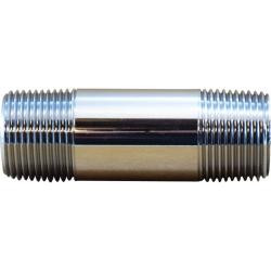 Midland Metal 41002 Pipe Nipple, 1/8 in MPT x 1/8 in MPT, 1-1/2 in, Brass, Chrome-Plated