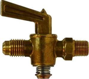 Midland Metal 46101 Shut-Off Cock, 1/4 x 1/4 in Nominal, Male Flared x MIP, Forged Brass Body