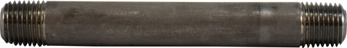 Midland Metal 51020 Seamless Pipe Nipple, 1/4 in MPT x 1/4 in MPT, Close L, Stainless Steel, SCH 80 Schedule