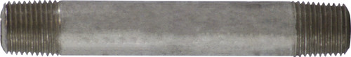 Midland Metal 52011 Seamless Pipe Nipple, 1/8 in MPT x 1/8 in MPT, 6 in L, Stainless Steel, SCH 80 Schedule