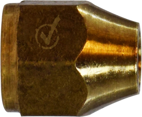 AMC 704014-04 Short Rod Nut, 1/4 in Female SAE Flared, Brass