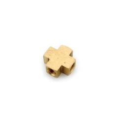 AMC 706102-06 Pipe Cross, 3/8 in FIP x 3/8 in FIP x 3/8 in FIP x 3/8 in FIP, Brass