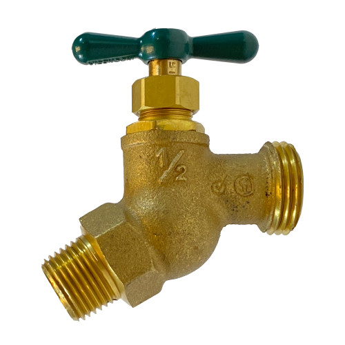 Midland Metal 942110LF Heavy-Duty Hose Bibb No Kink Valve, 1/2 x 3/4 in Nominal, MIP x MHT Connection