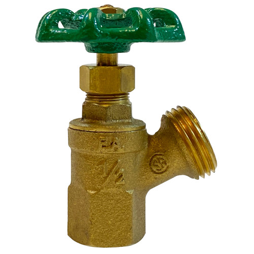 Midland Metal 942133LF Angle Hose Boiler Drain Valve, 3/4 in Nominal Pipe, FIP, Lead-Free Brass Body