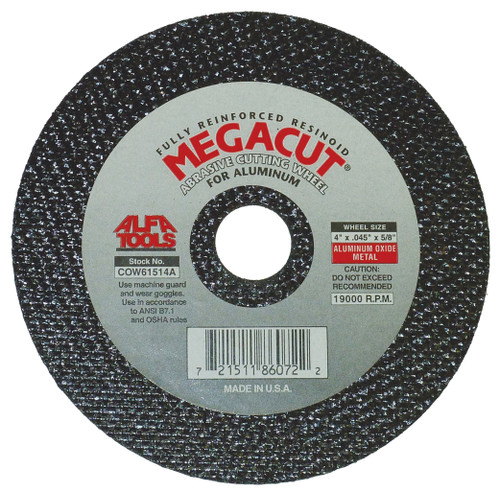 Alfa Tools COW61518A 6" x 1/6" TY-1 Angle Grinder Wheel Aluminum