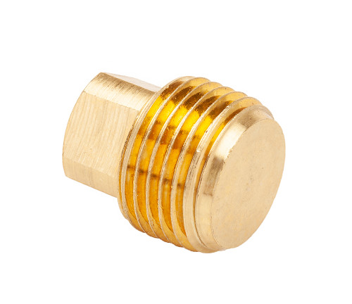 Mid-America Fittings LF109SD-2 Square Head Solid Plug, 1/8 in MPT, 0.58 in, Brass