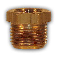Mid-America Fittings LF110-64 Hex Bushing, 3/8 in MPT x 1/4 in FPT, 0.69 in, Brass