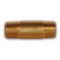Mid-America Fittings LF113-424 Long Nipple, 1/4 in MPT x 1/4 in MPT, 1-1/2 in, Brass