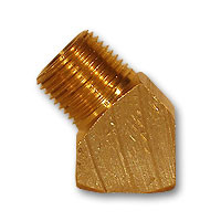 Mid-America Fittings LF124-2 45 deg Street Elbow, 1/8 in FPT x 1/8 in MPT, Brass