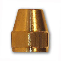 Mid-America Fittings LF41S-4 Short Rod Nut, 1/4 in Female SAE Flared, Brass