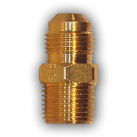 Mid-America Fittings LF48-66 Half Union Adapter, 3/8 in Male Flared x 3/8 in MIP, Brass