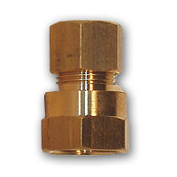 Mid-America Fittings LF66-68 Coupling, 3/8 in Compression x 1/2 in FIP, Brass